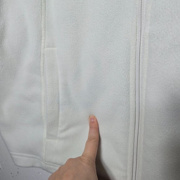 Lands End Womens White Fleece Full Zip Jacket Plus Size 1X Neutral Soft Cozy - Picture 4 of 13